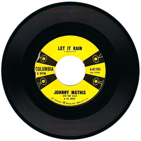 Johnny Mathis 45 RPM - A Certain Smile / Let It Rain - Columbia VG Pop '58 - Picture 2 of 2